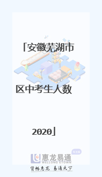 安徽芜湖市区中考生人数2020